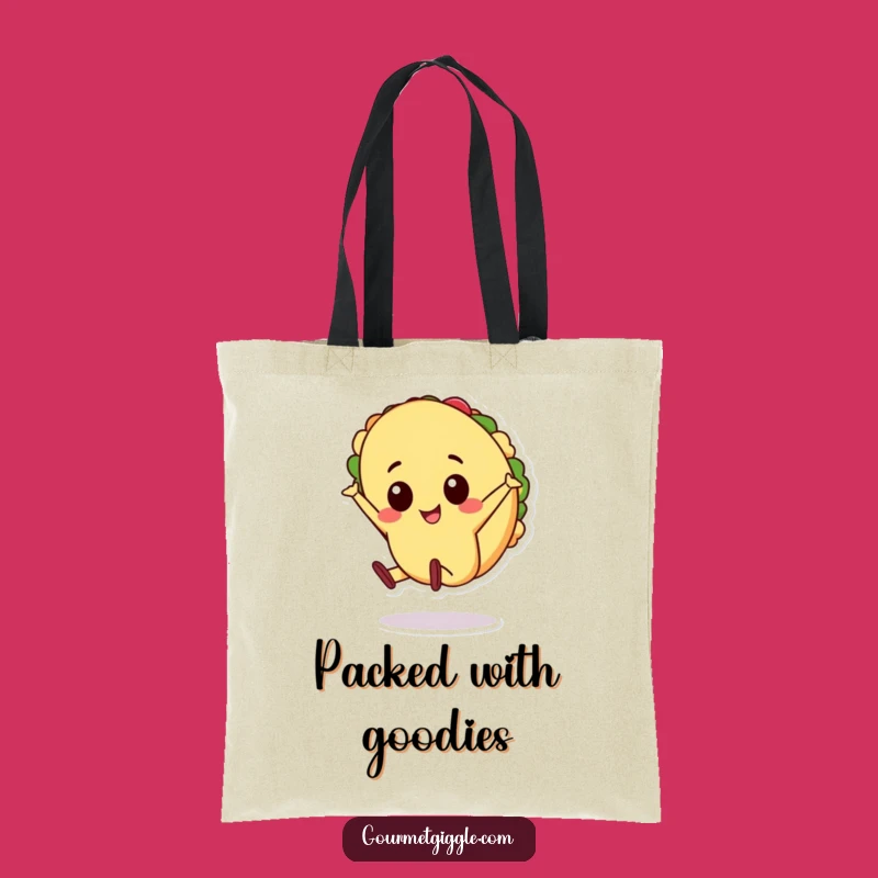Funny Taco Cartwheel Tote Bag, Cheerful Food Carryall, Practical Funny Gift