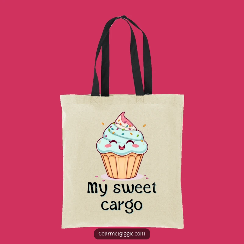 Funny Cupcake Tote Bag: Giggling Sprinkles - Humorous Carryall Gift!